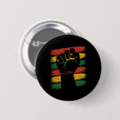 Power Fist Juneteenth Cool Melanin Pride African A Ronde Button 5,7 Cm (Voorkant /achterkant)