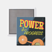 Power For Progress vintage atoomposter Magneet (Voorkant / Achterkant)