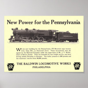 Power for the Pennsylvania Railroad 1926 Poster
