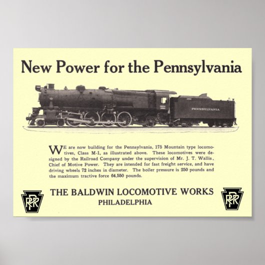 Power for the Pennsylvania Railroad 1926 Poster (Voorkant)