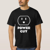 Power Guy-socket t-shirt. Leuk t-shirt voor elektr (Voorkant)