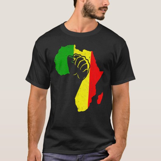 Power Hand African American Pride Black History Mo T-shirt (Voorkant)