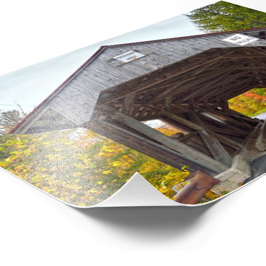 Power House Covered Bridge, Vermont Foto Afdruk (Hoek)