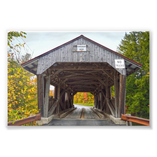Power House Covered Bridge, Vermont Foto Afdruk (Voorkant)