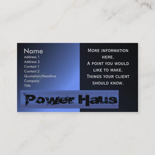 Power House Visitekaartje (Voorkant)