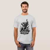 POWER IN SILENCE" Elephant Bold Strength & Wisdom  T-shirt (Voorkant volledig)