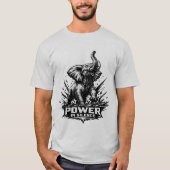 POWER IN SILENCE" Elephant Bold Strength & Wisdom T-shirt (Voorkant)