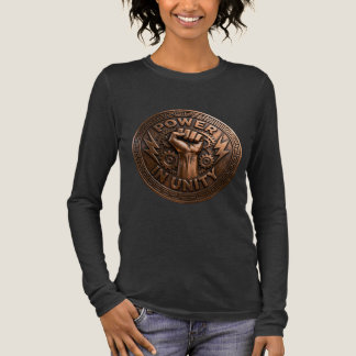 Power in Unity Bronzen Vuist Embleem Lange Mouwen  Tri-Blend Shirt