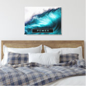 Power Inspirerend Word Ocean Wave-foto Canvas Afdruk (Insitu (Slaapkamer))