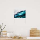 Power Inspirerend Word Ocean Wave-foto Poster (Keuken)