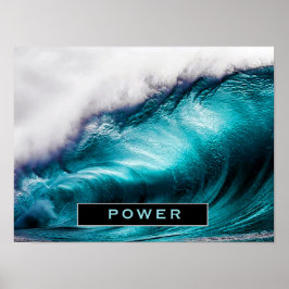 Power Inspirerend Word Ocean Wave-foto Poster