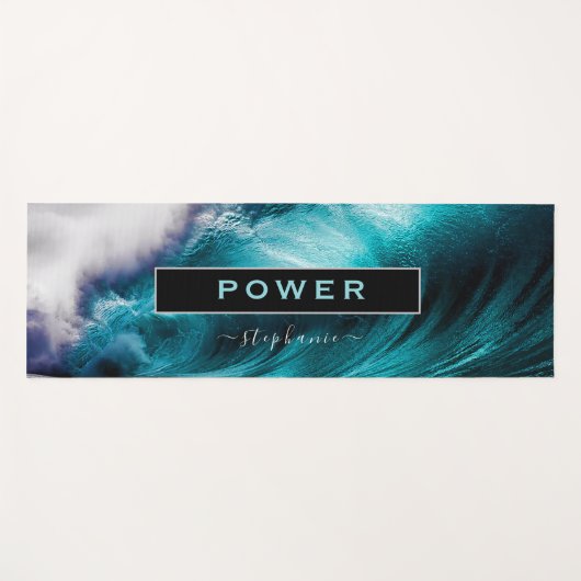 Power Inspirerend Word Ocean Wave Yogamat (Voorkant (horizontaal))