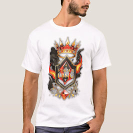 Power King Luxe T-shirt – Premium Rood Zwart Goud
