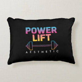 Power Lift Aesthetic Barbell Gradient Gym Tee Accent Kussen