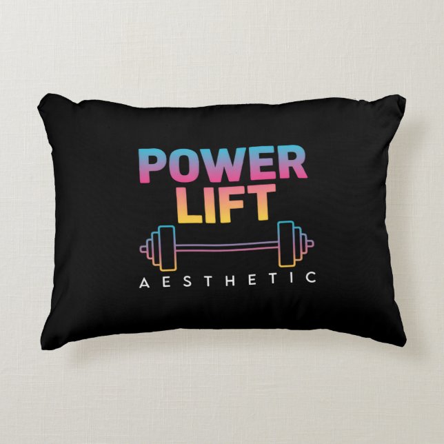 Power Lift Aesthetic Barbell Gradient Gym Tee Accent Kussen (Voorkant)