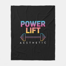 Power Lift Aesthetic Barbell Gradient Gym Tee Fleece Deken