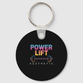 Power Lift Aesthetic Barbell Gradient Gym Tee Sleutelhanger (Voorkant)