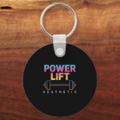 Power Lift Aesthetic Barbell Gradient Gym Tee Sleutelhanger (Voorkant)