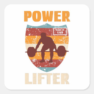 Power Lifter, Gewichtheffen Sport Canada Classic R Vierkante Sticker