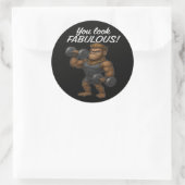 Power Lifter Gorilla - Fabulous en Fierce Ronde Sticker (Tas)