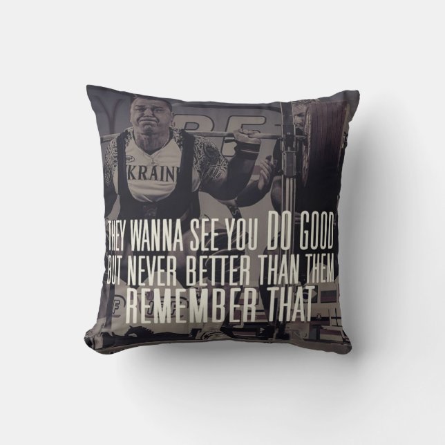 "Power lifting" Squat Motivatie Kussen (Voorkant)