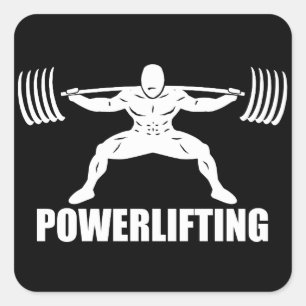 "Power lifting" Squat Motivatie Vierkante Sticker