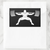 "POWER LIFTING" Sumo Power Squat Illustratie Rechthoekige Sticker (Tas)