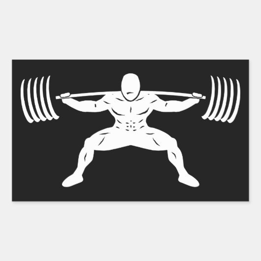 "POWER LIFTING" Sumo Power Squat Illustratie Rechthoekige Sticker (Voorkant)