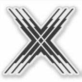 Power Line Letter X Monogram Sticker (Voorkant)