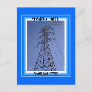 Power Line Tower Haiku Art Collectible Briefkaart
