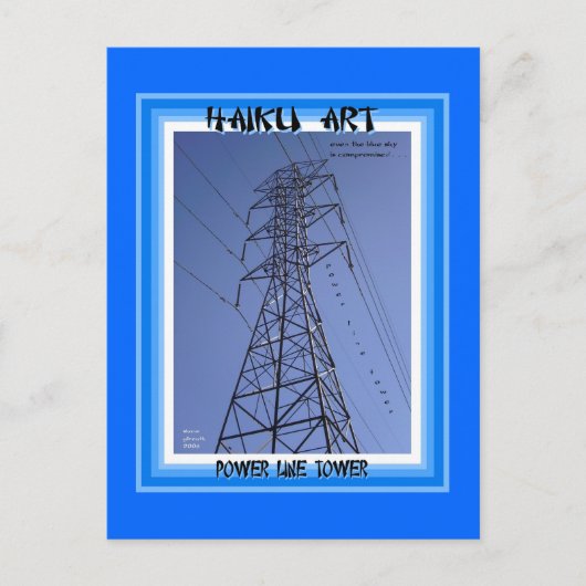 Power Line Tower Haiku Art Collectible Briefkaart (Voorkant)