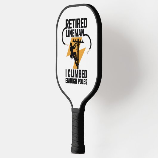 Power Line Worker Black Gold Lightning Graphic Pickleball Paddle (Links)