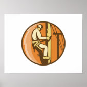 Power Lineman Electricia klimt Utility Post Poster (Voorkant)