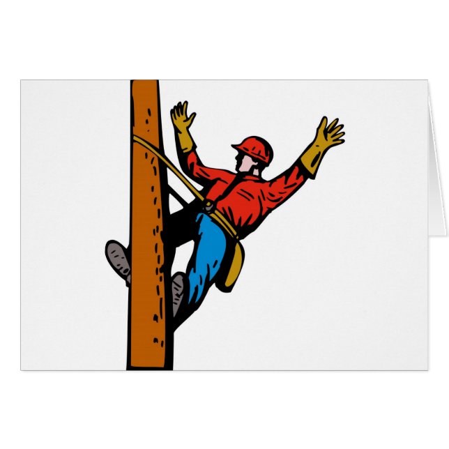 Power Lineman Electricia-werknemer (Voorkant Horizontaal)