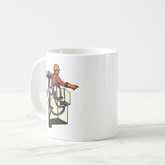 Power Lineman Electricia-werknemer Koffiemok (Voorkant links)