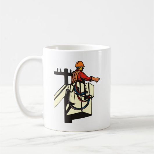 Power Lineman Electricia-werknemer Koffiemok (Links)