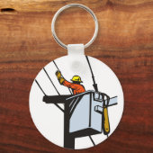 Power Lineman Electrician Electric Worker Sleutelhanger (Voorkant)