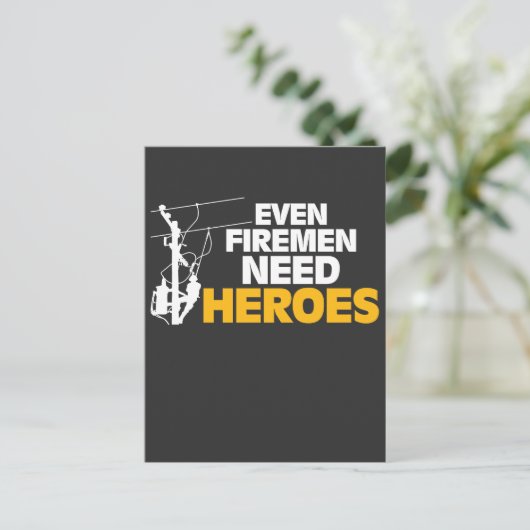 Power Lineman Gift Funny zelfs Firemen heeft helde Briefkaart (Staand voorkant)