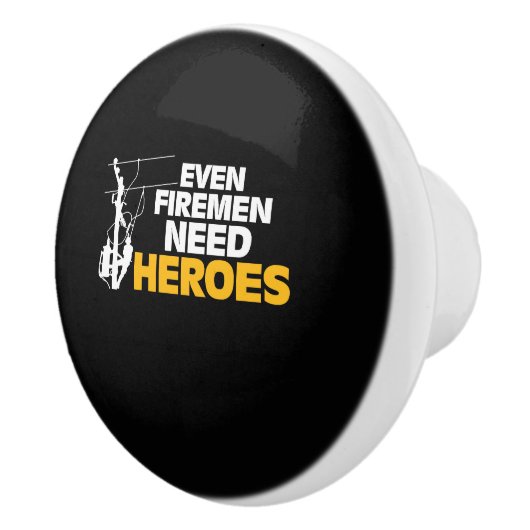 Power Lineman Gift Funny zelfs Firemen heeft helde Keramische Knop (Rechts)