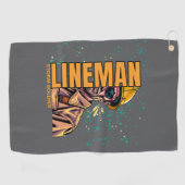 Power lineman golfhanddoek (Horizontaal)