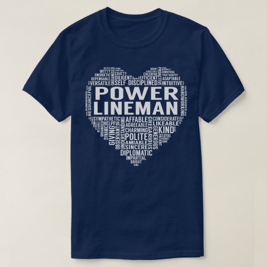 Power Lineman Heart T-shirt (Design voorkant)