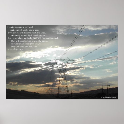Power Lines—Isaiah 40:29-31 Poster (Voorkant)