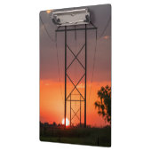 Power Lines Sunset Silhouette Klembord (Links)