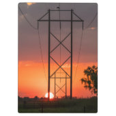 Power Lines Sunset Silhouette Klembord (Achterkant)