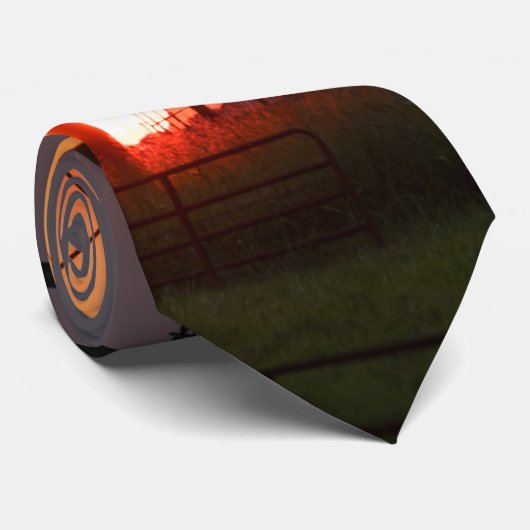 Power Lines Sunset Silhouette Stropdas (Opgerold)