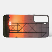 Power Lines Zonsondergang Silhouet Samsung Telefoo Galaxy Hoesje (Achterkant horizontaal)