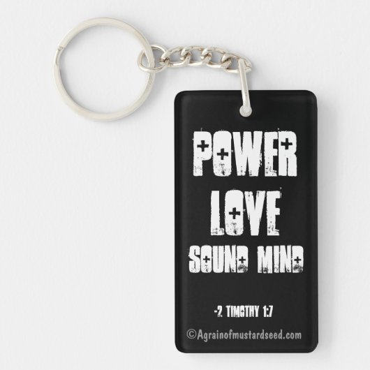 Power Love Sound Mind Bible Quote Sleutelhanger (Voorkant)