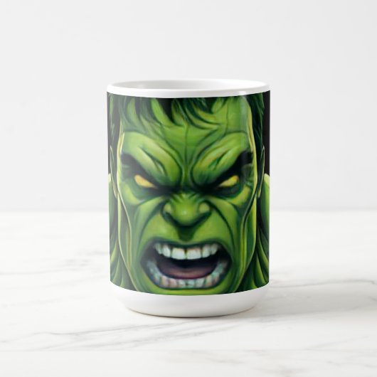 Power Monster Comic Mug – Green Muscular Creature  Koffiemok (Center)