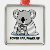 Power Nap Power Up Cute Koala Metalen Ornament (Voorkant)
