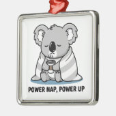 Power Nap Power Up Cute Koala Metalen Ornament (Links)
